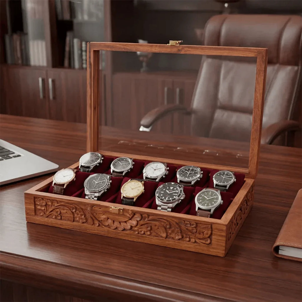 10 Watches – Carving – Glass Top