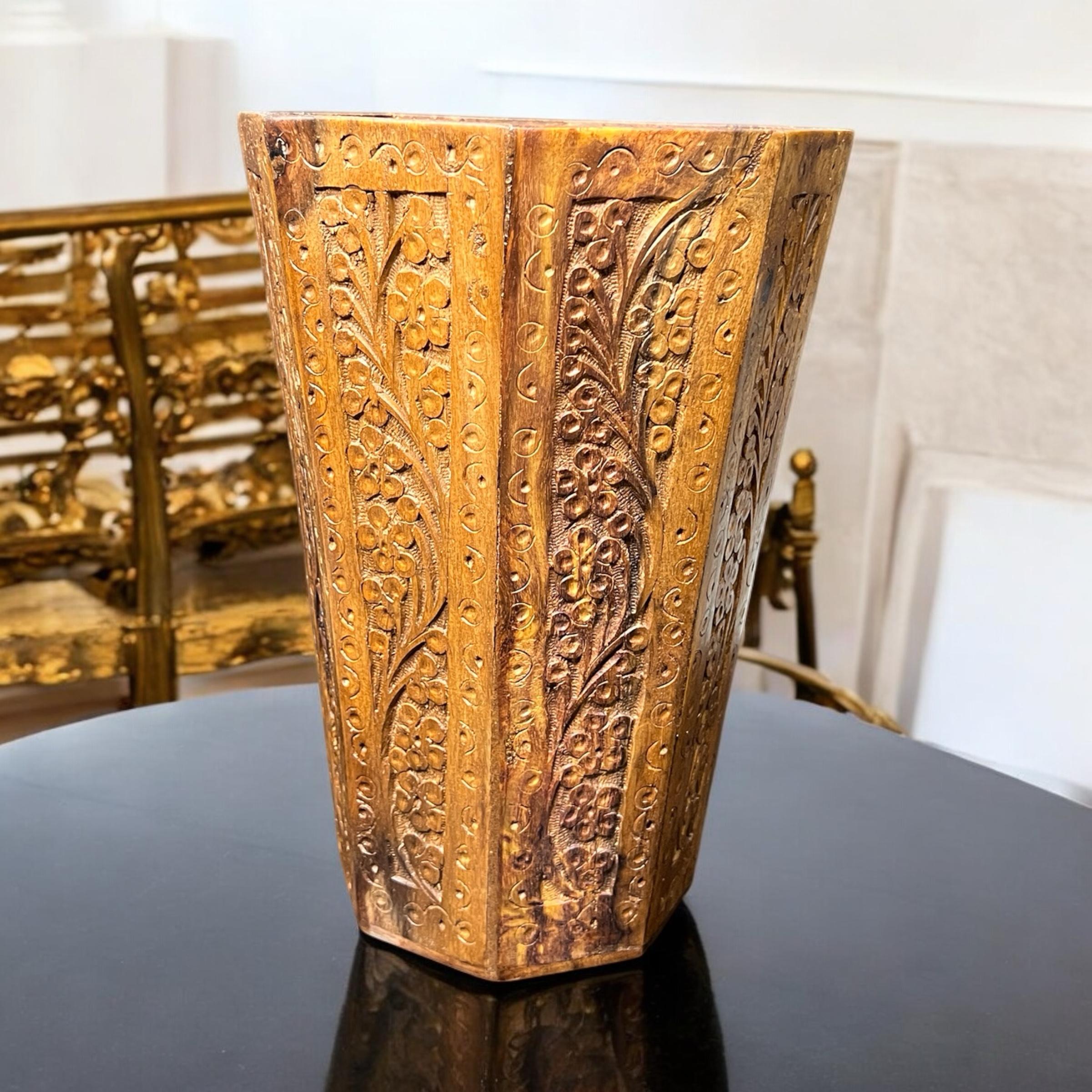 Wooden Bucket – Carving