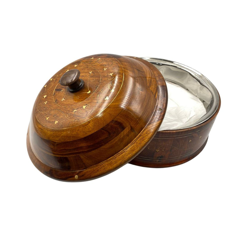 Wooden Hotpot – Brass Work – Steel Bowl