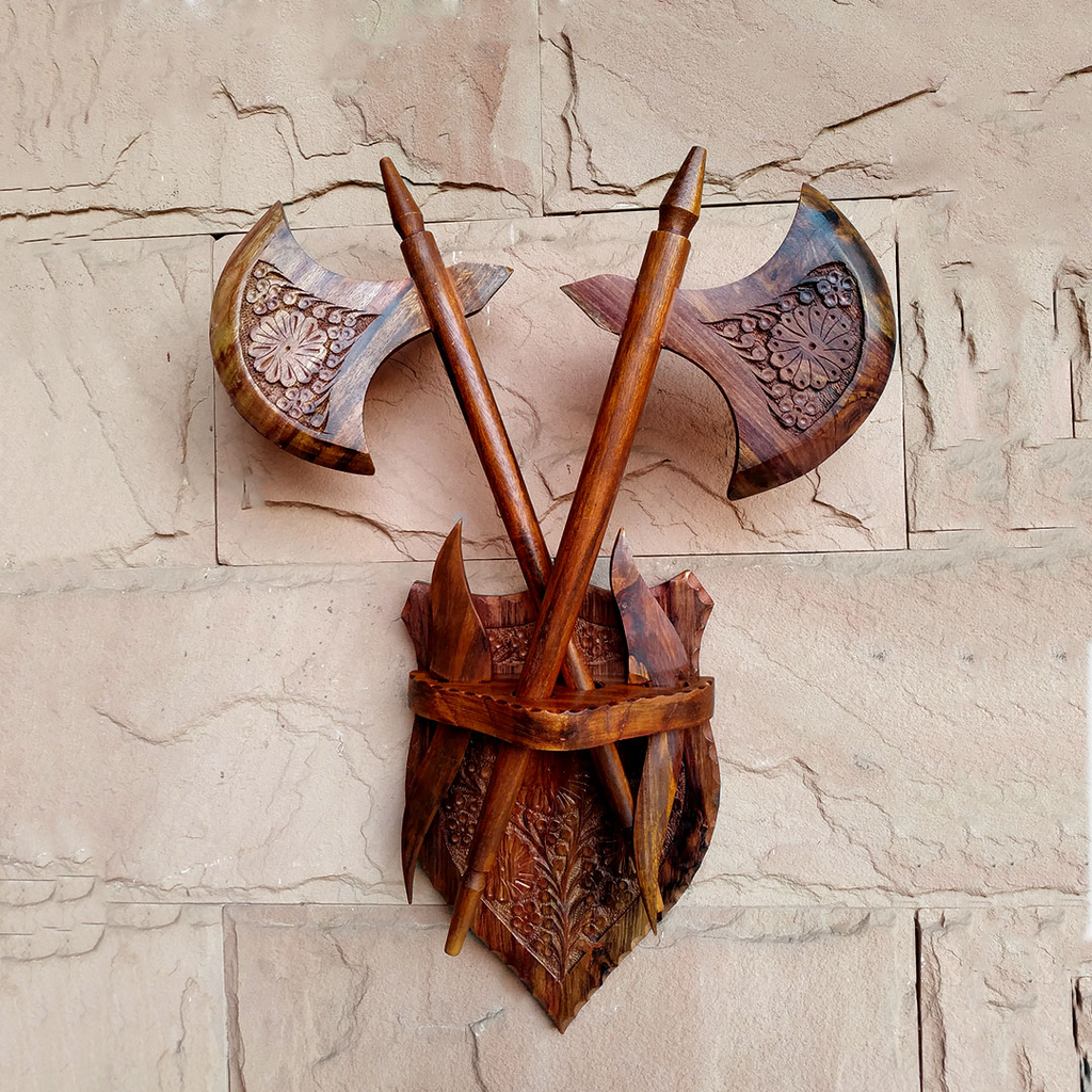Antique Wooden AXE Wall Hanging Craft
